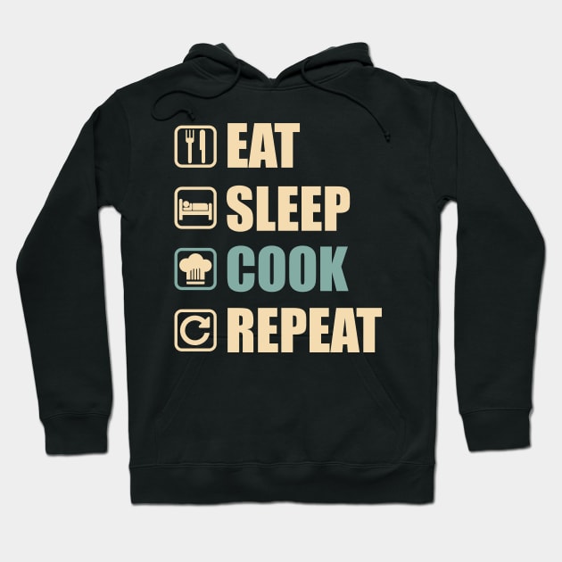 Eat Sleep Cook Repeat - Funny Cook Lovers Gift Hoodie by DnB